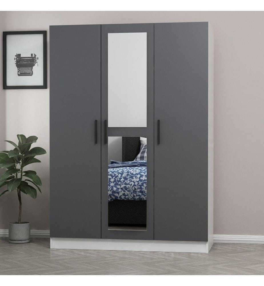 Wardrobe, Anthracite, Melamine Coated Particle Board