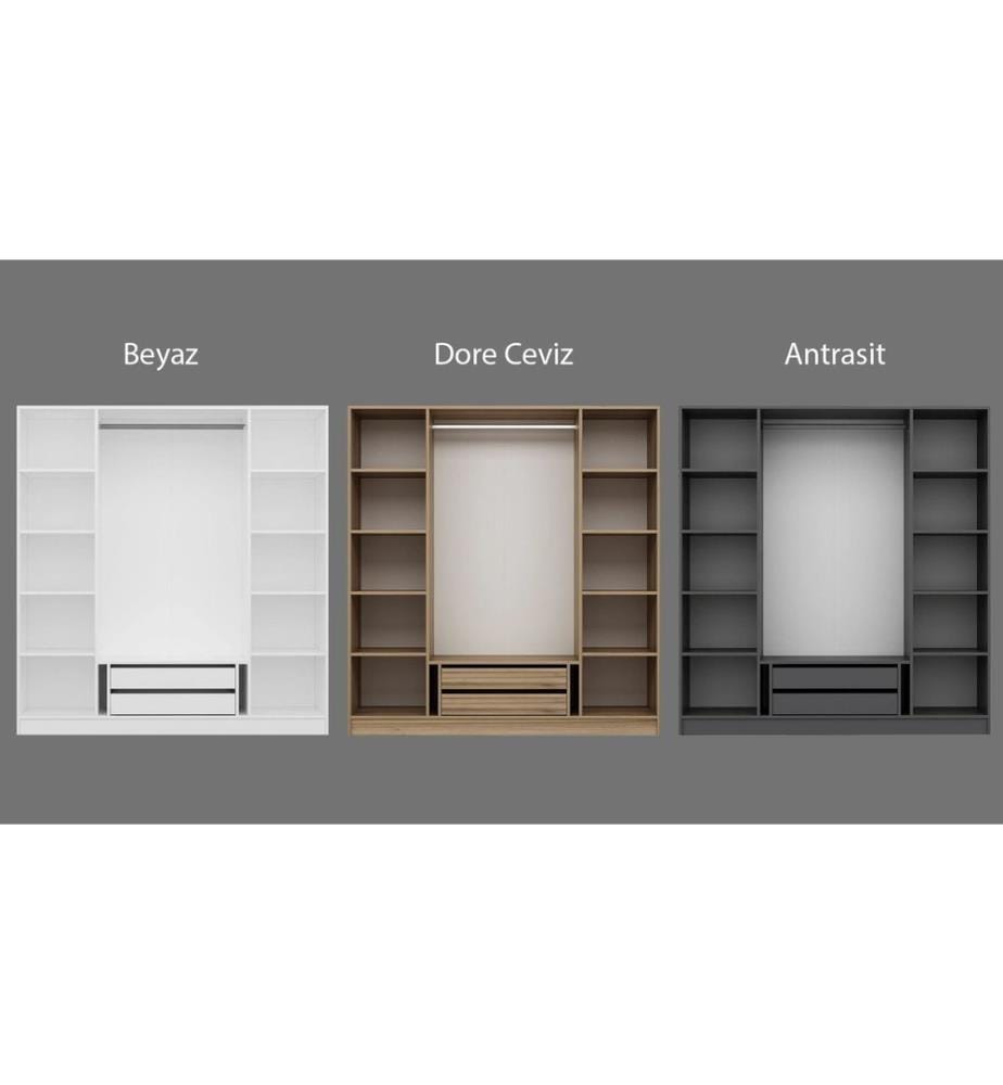 Wardrobe, Oak, Walnut, Melamine Coated Particle Board