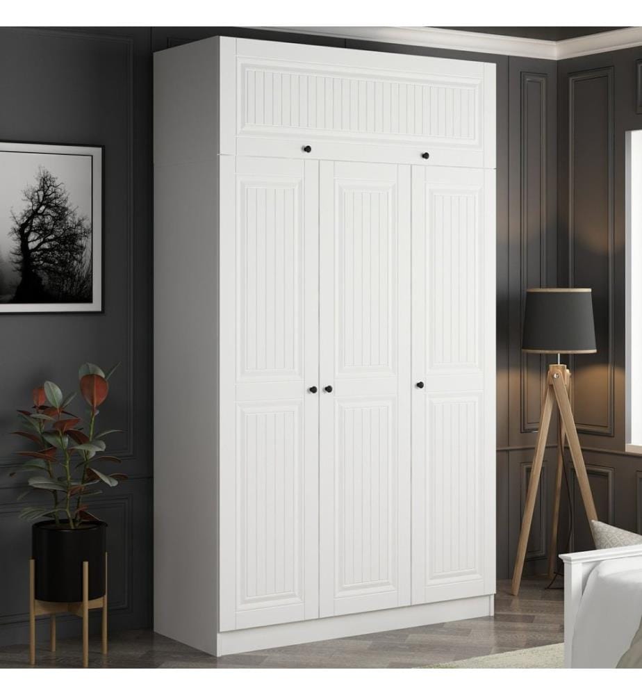 Armoire, blanche, panneau de particules mélaminé