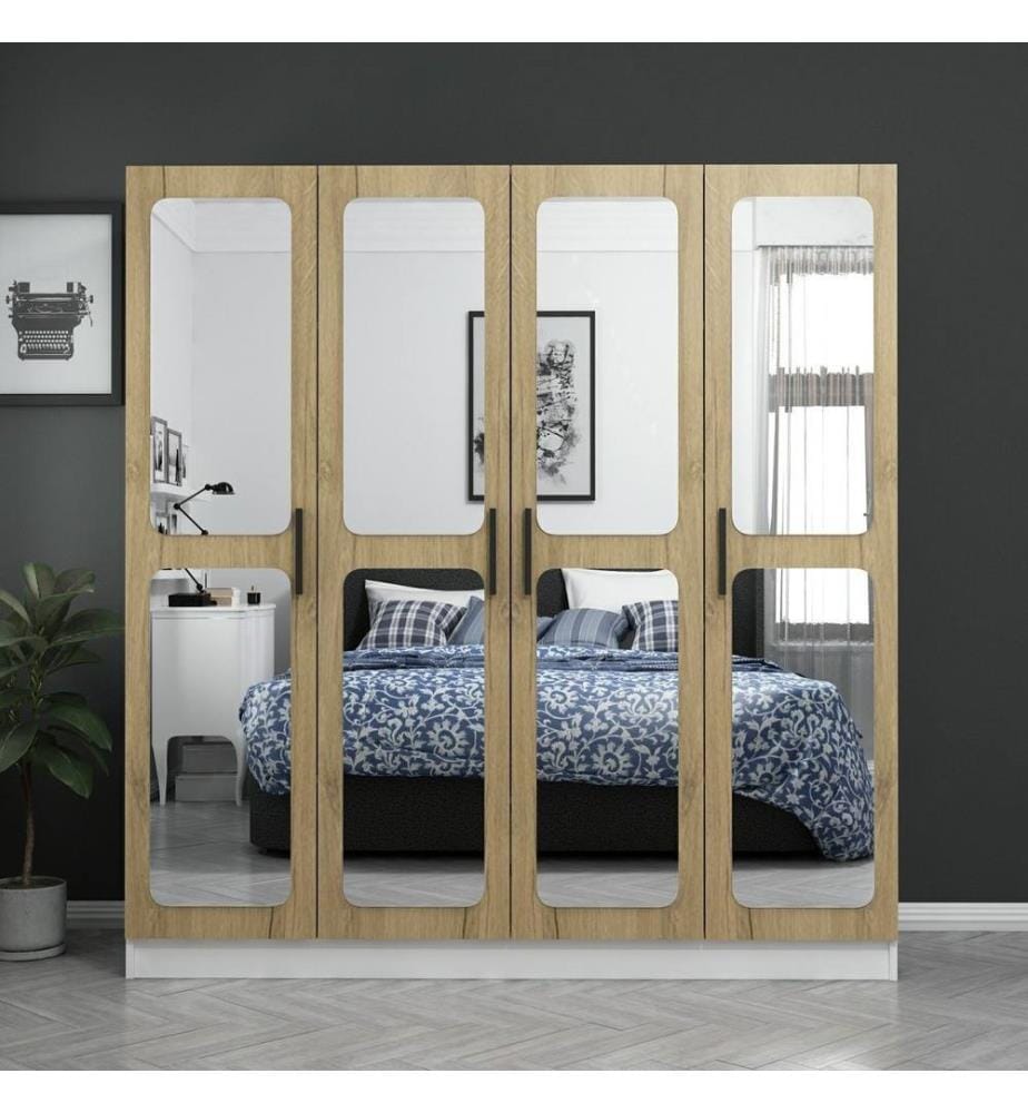 Armoire, Noyer, Blanc, Panneau de particules mélaminé