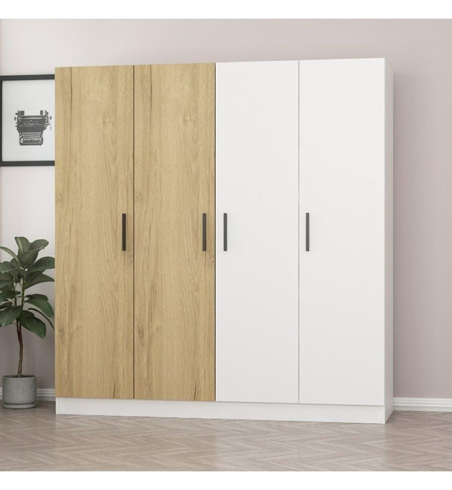 Armoire, Noyer, Blanc, Panneau de particules mélaminé