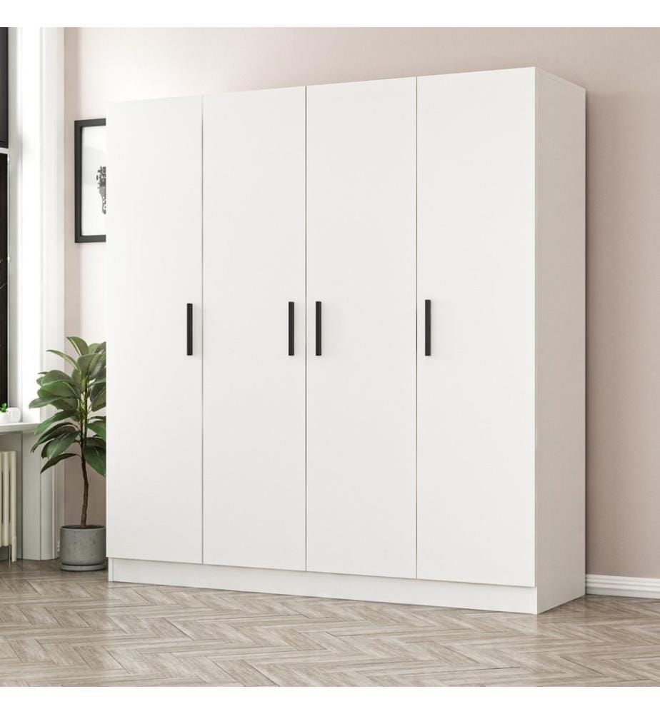 Kleiderschrank, Weiss, Melaminharzbeschichtete Spanplatte