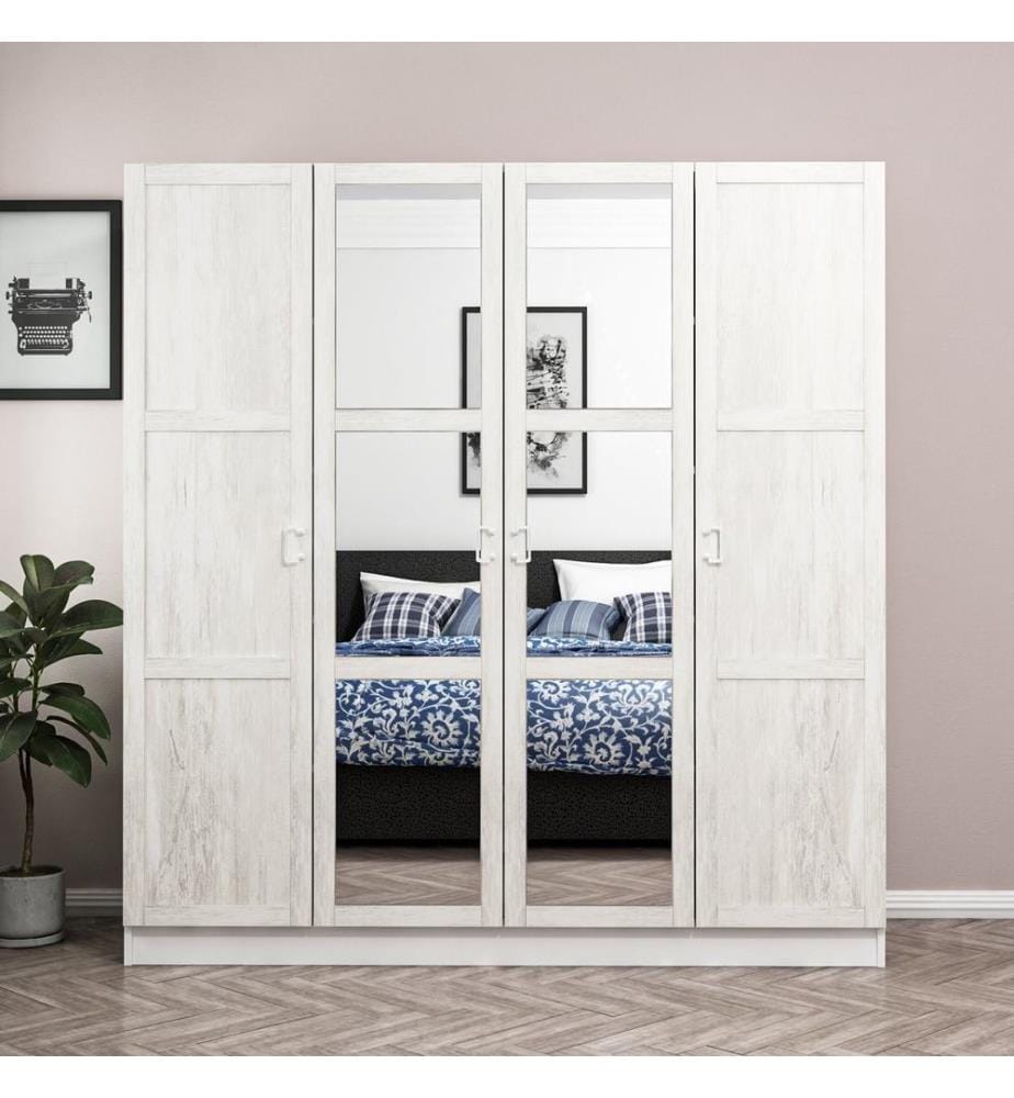 Wardrobe, White, Melamine Coated Particle Board