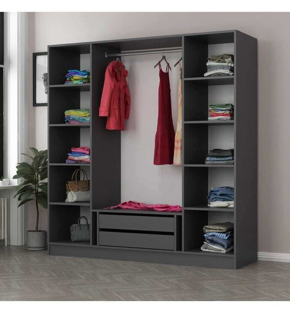 Armoire, Anthracite, panneau de particules mélaminé