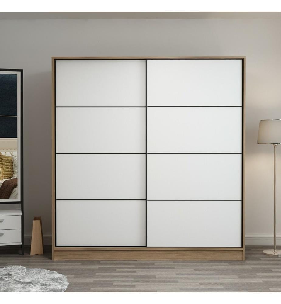 Wardrobe, White, Dore, Melamine Coated Particle Board