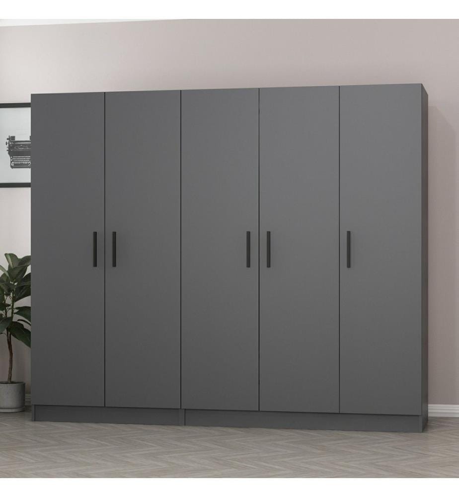 Wardrobe, Anthracite, Melamine Coated Particle Board
