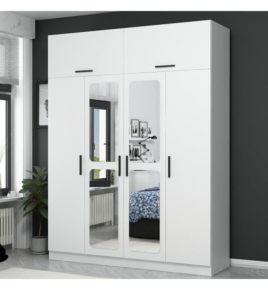 Armoire, blanc, panneau de particules mélaminé