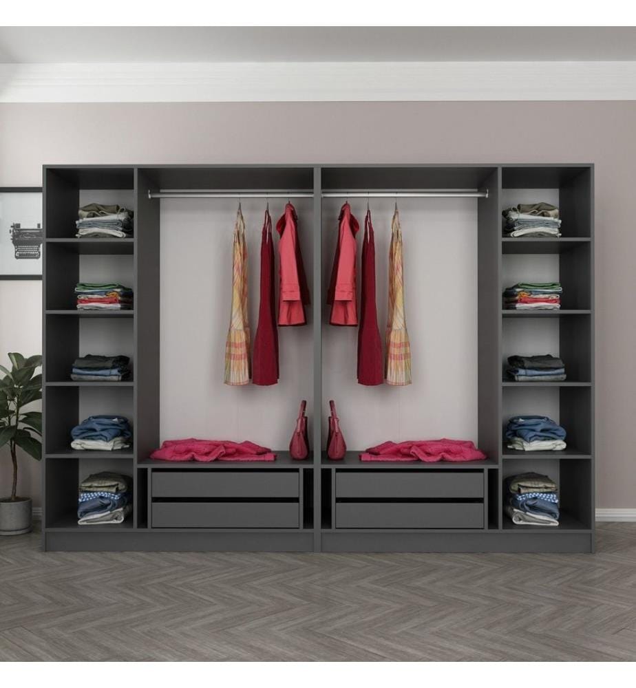 Armoire, Anthracite, panneau de particules mélaminé