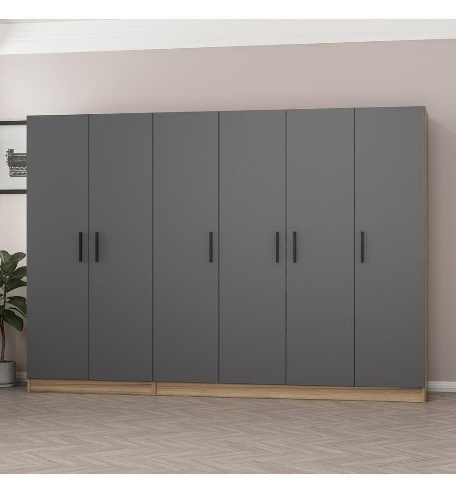 Wardrobe, Anthracite, Melamine Coated Particle Board