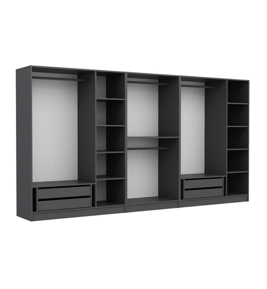 Wardrobe, Anthracite, Melamine Coated Particle Board