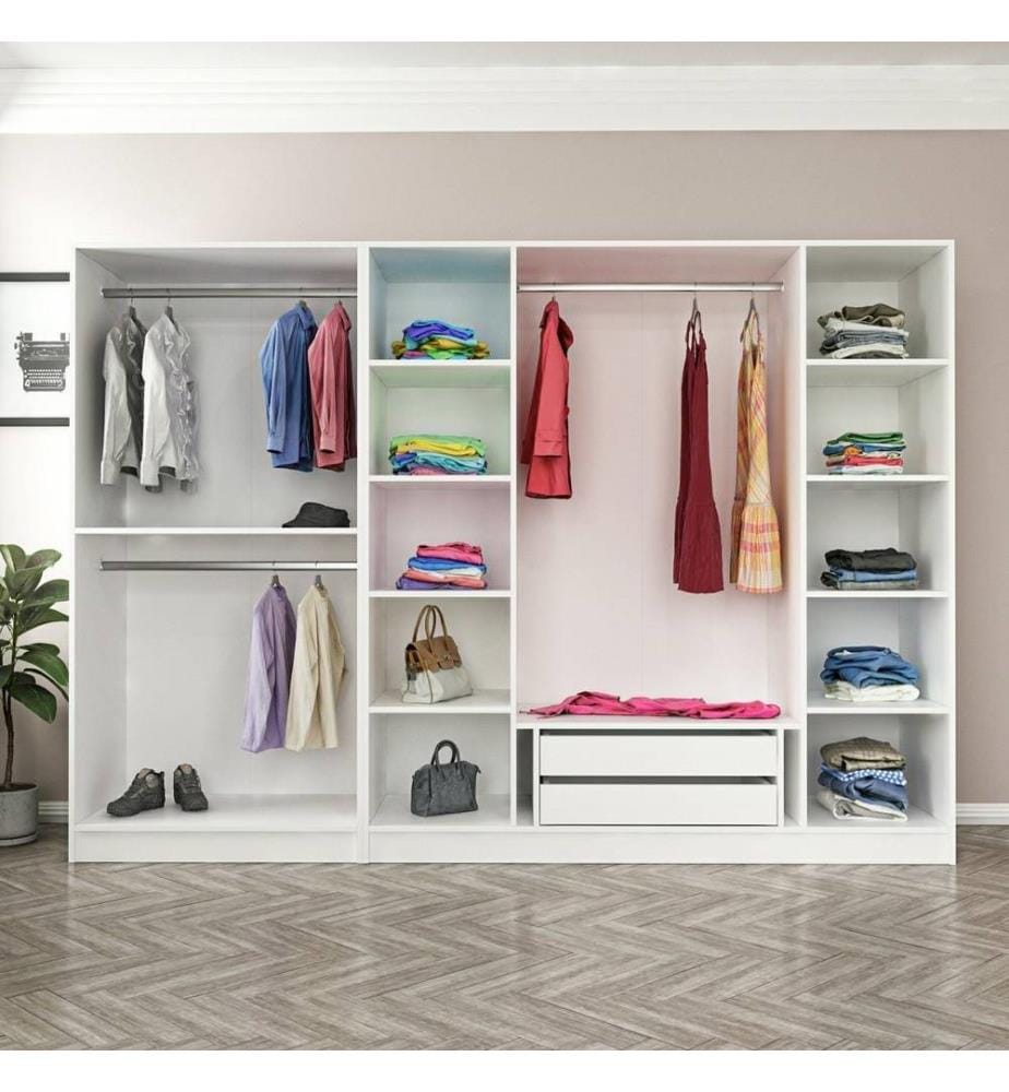 Armoire, blanche, panneau de particules mélaminé