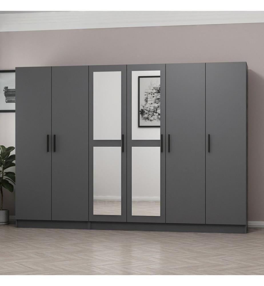 Wardrobe, Anthracite, Melamine Coated Particle Board