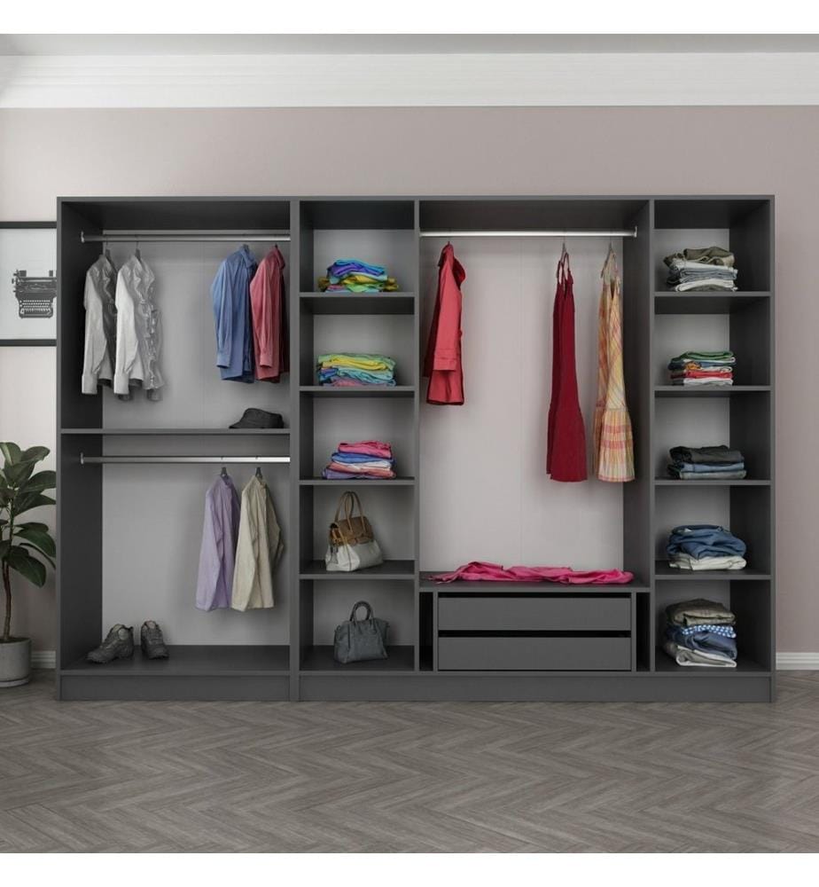 Armoire, Anthracite, panneau de particules mélaminé