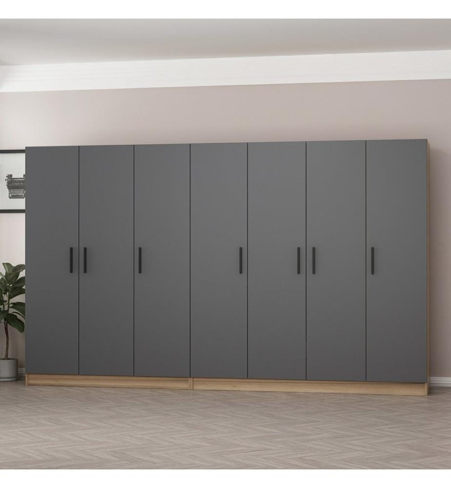 Wardrobe, Anthracite, Melamine Coated Particle Board
