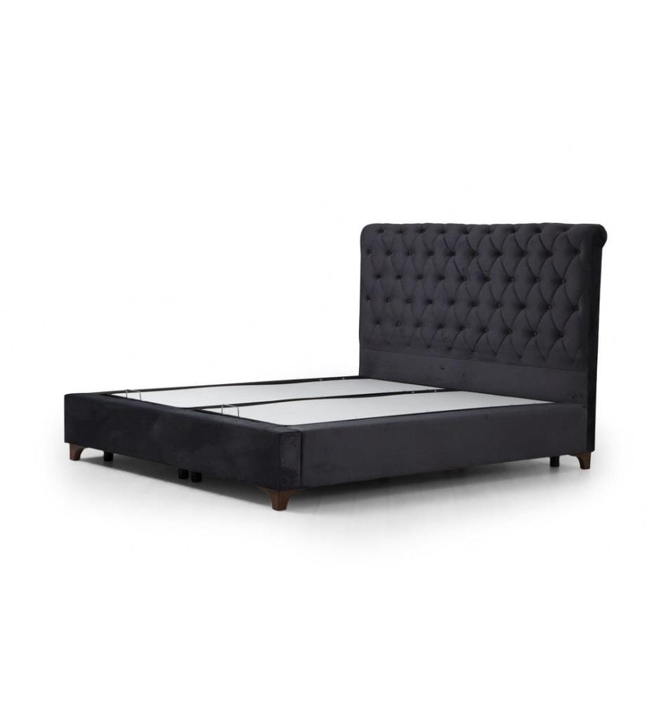 Doppelbett Lattenrost & Kopfteil, Anthrazit, Melaminharzbeschichtete Spanplatte