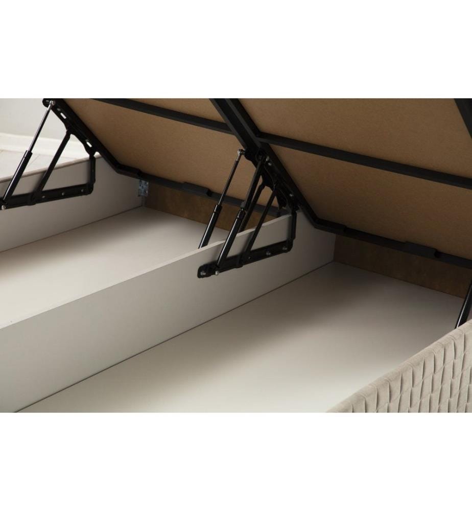 Matelas double, sommier et tête de lit, brun, panneau de particules mélaminé