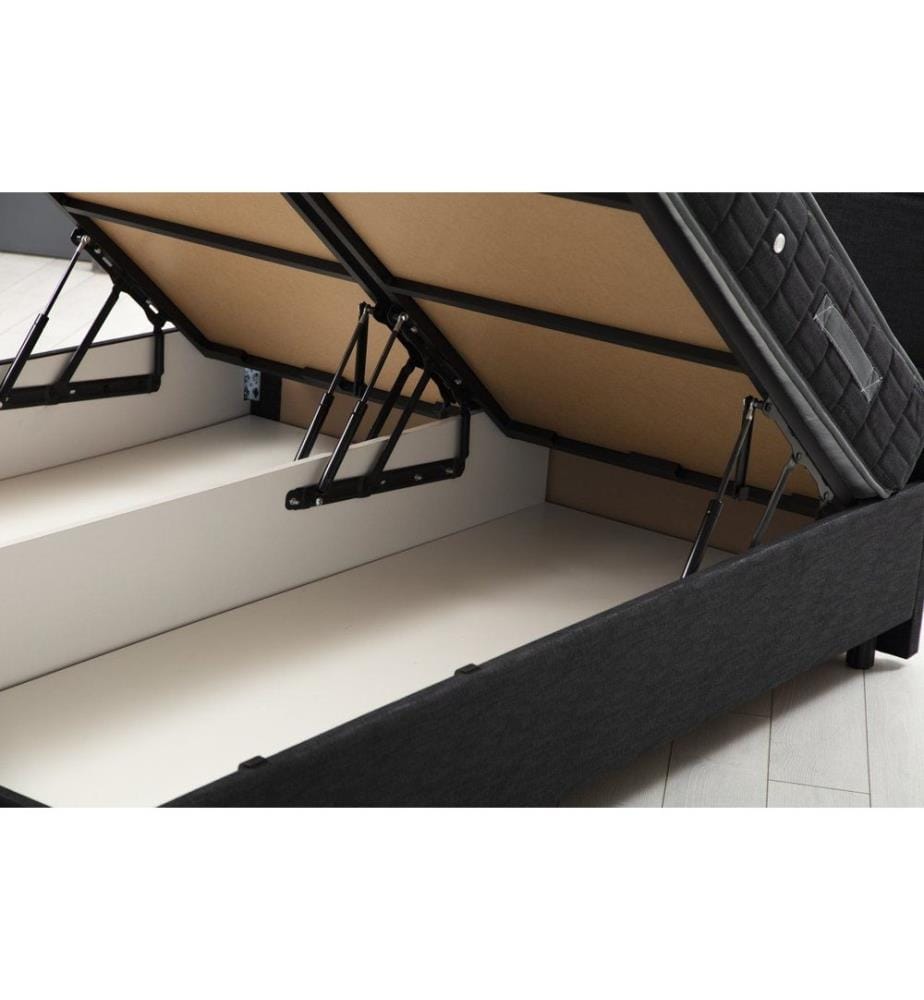 Matelas simple, sommier et tête de lit, anthracite, panneaux de particules mélaminés