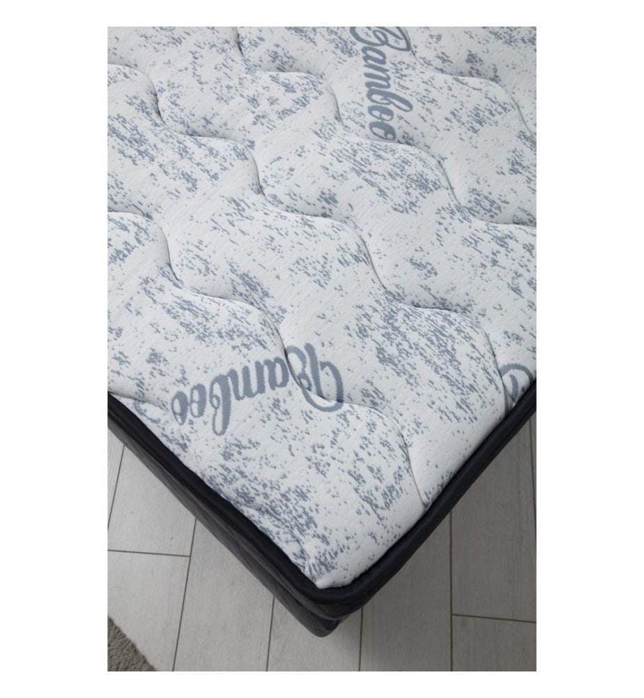 Matelas double, sommier et tête de lit, anthracite, panneau de particules mélaminé