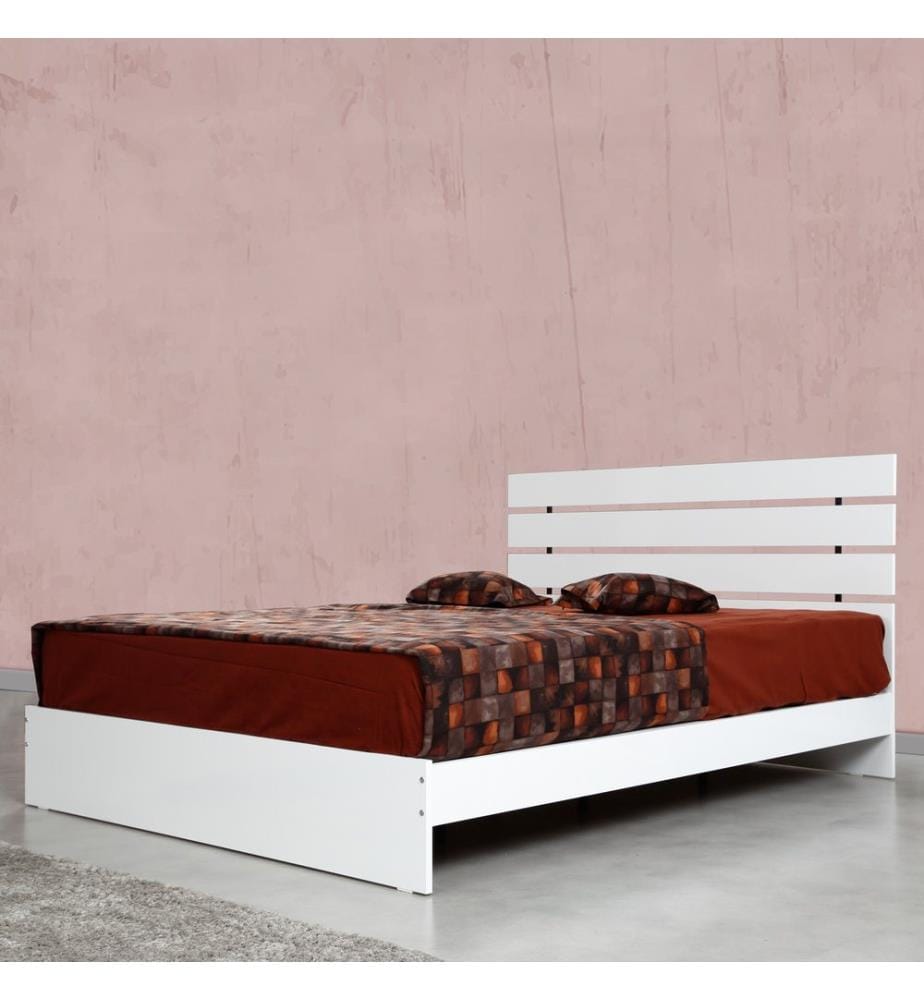 Glossy, Bianco, Letti Classici, 100X165X205 cm, Piastra Di Particelle Rivestita Con Melamina