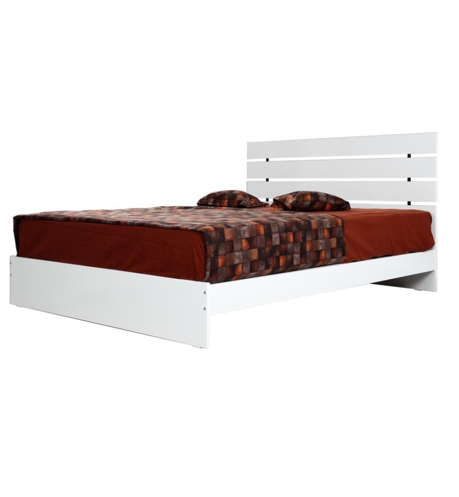 Double Bedstead, White, Melamine Coated Particle Board