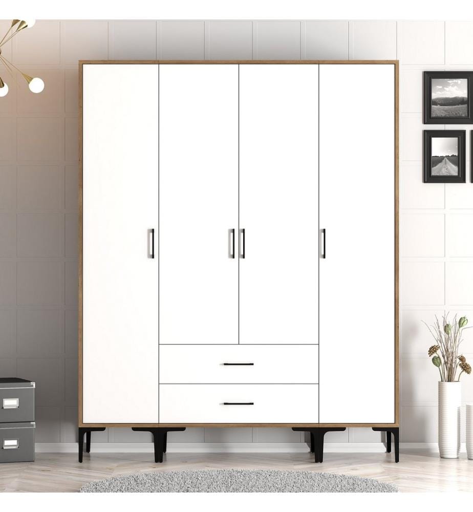 Armoire, Noyer, Blanc, Panneau de particules mélaminé