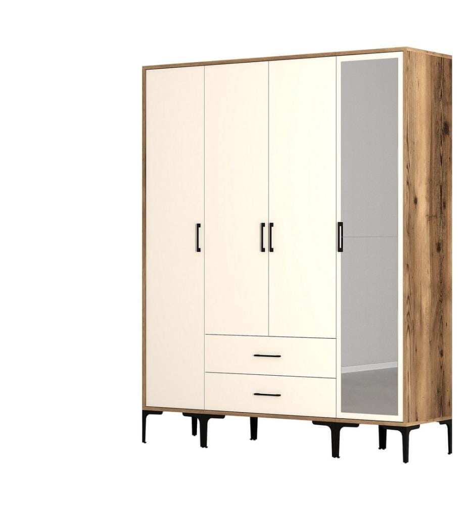 Armoire, Noyer, Crème, Panneau de particules mélaminé