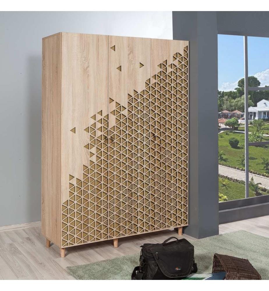 Sonomo, Armadi Per Vestiti, 192X135X52 cm, Piastra Di Particelle Rivestita Con Melamina
