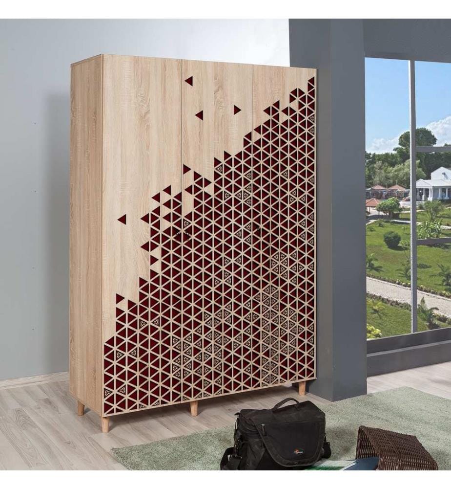 Sonomo, Kleiderschränke, 192X135X52 cm, Melaminbeschichtete Partikelplatte