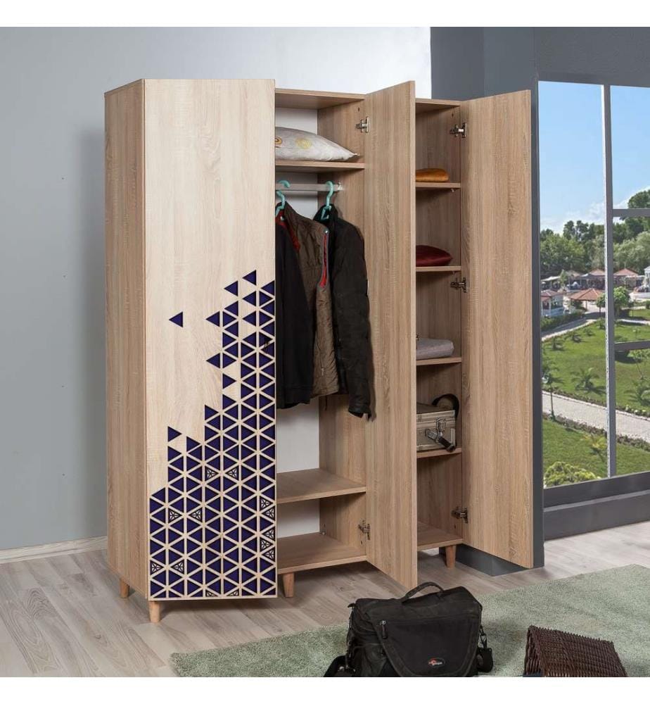 Sonomo, Armadi Per Vestiti, 192X135X52 cm, Piastra Di Particelle Rivestita Con Melamina