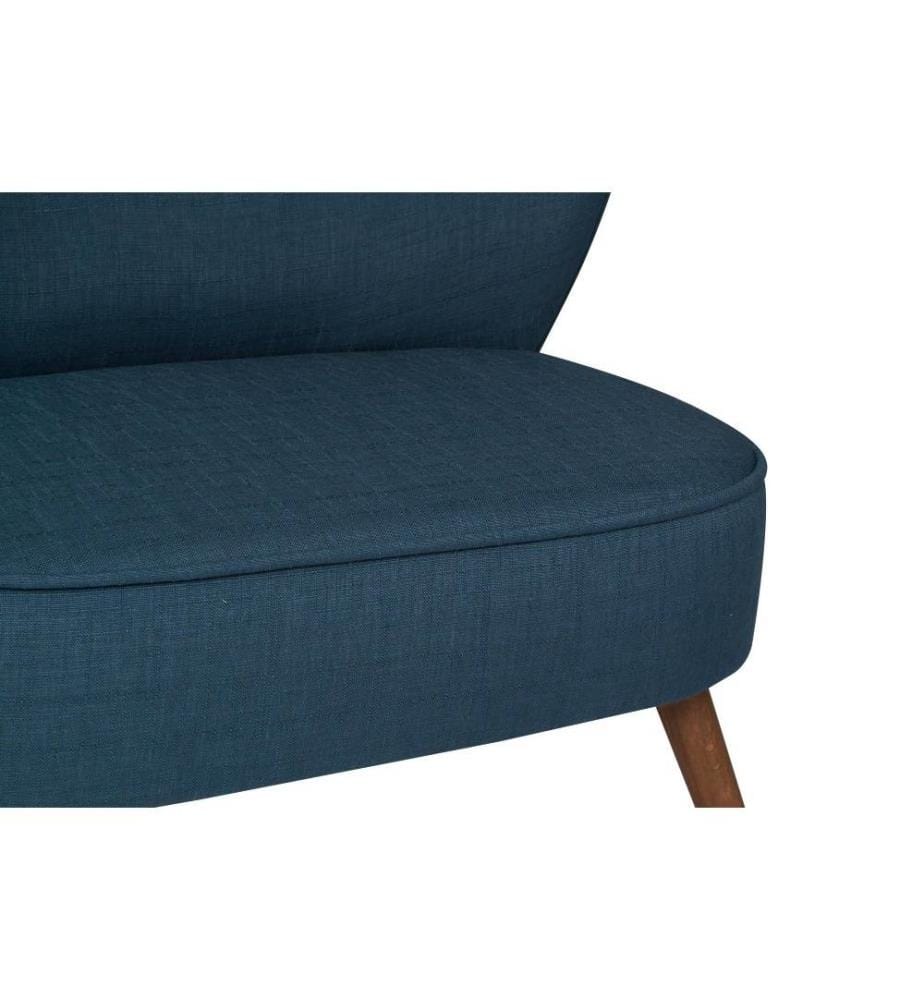 Wing Chair, Sax Blue, Solid Wood Frame, Polyester Fabric