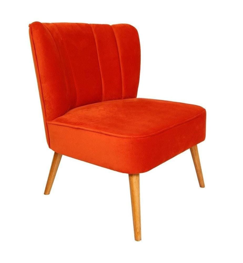 Wing Chair, Tile Red, Solid Wood Frame, Polyester Fabric