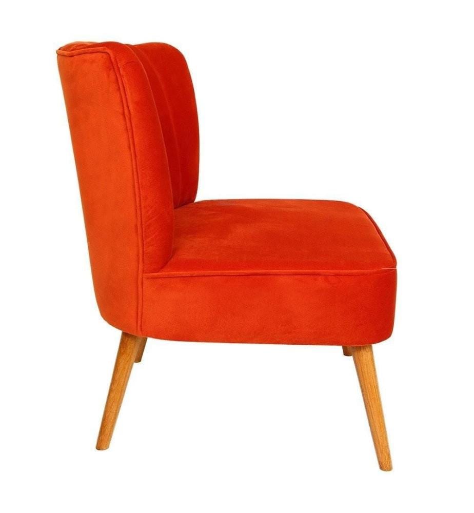 Wing Chair, Tile Red, Solid Wood Frame, Polyester Fabric