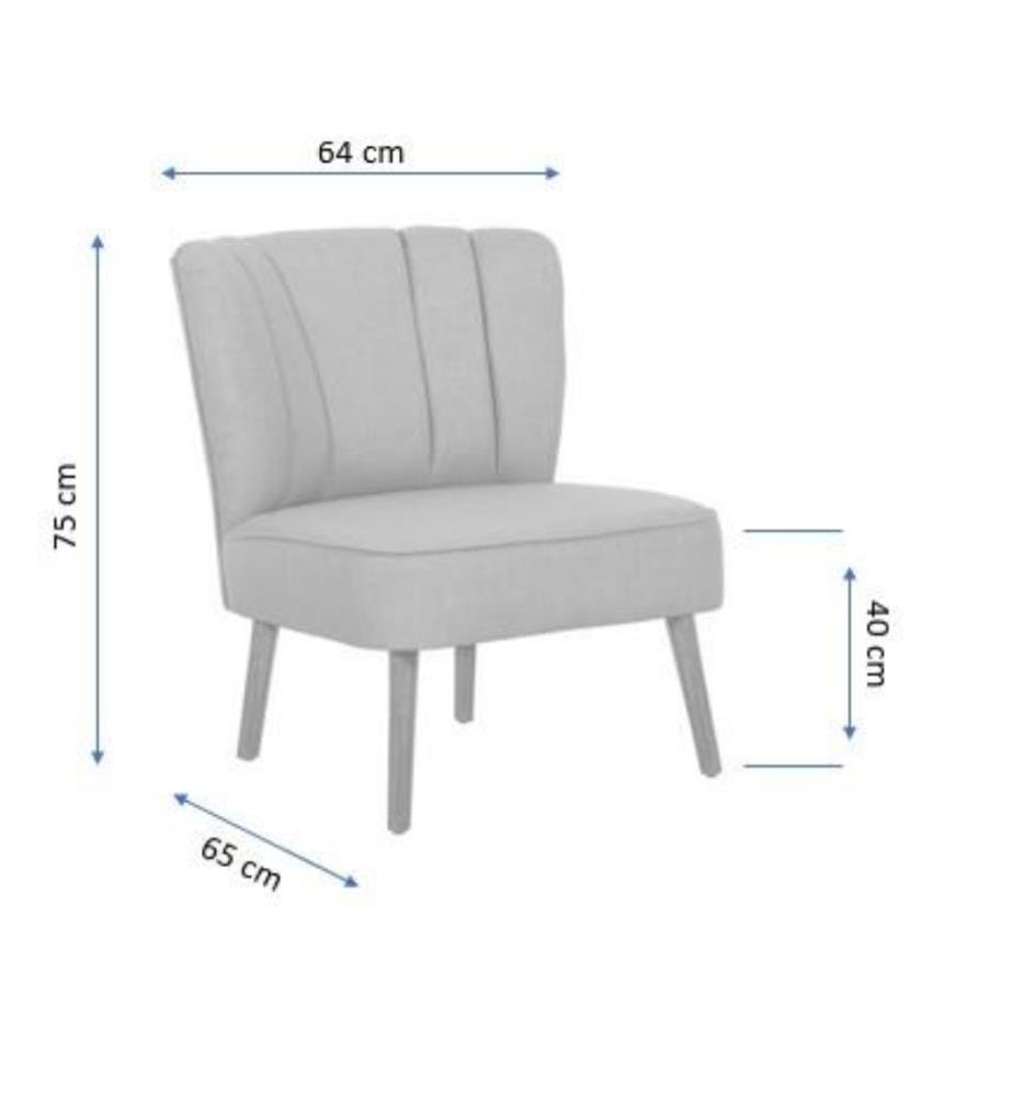 Wing Chair, Navy Blue, Solid Wood Frame, Polyester Fabric