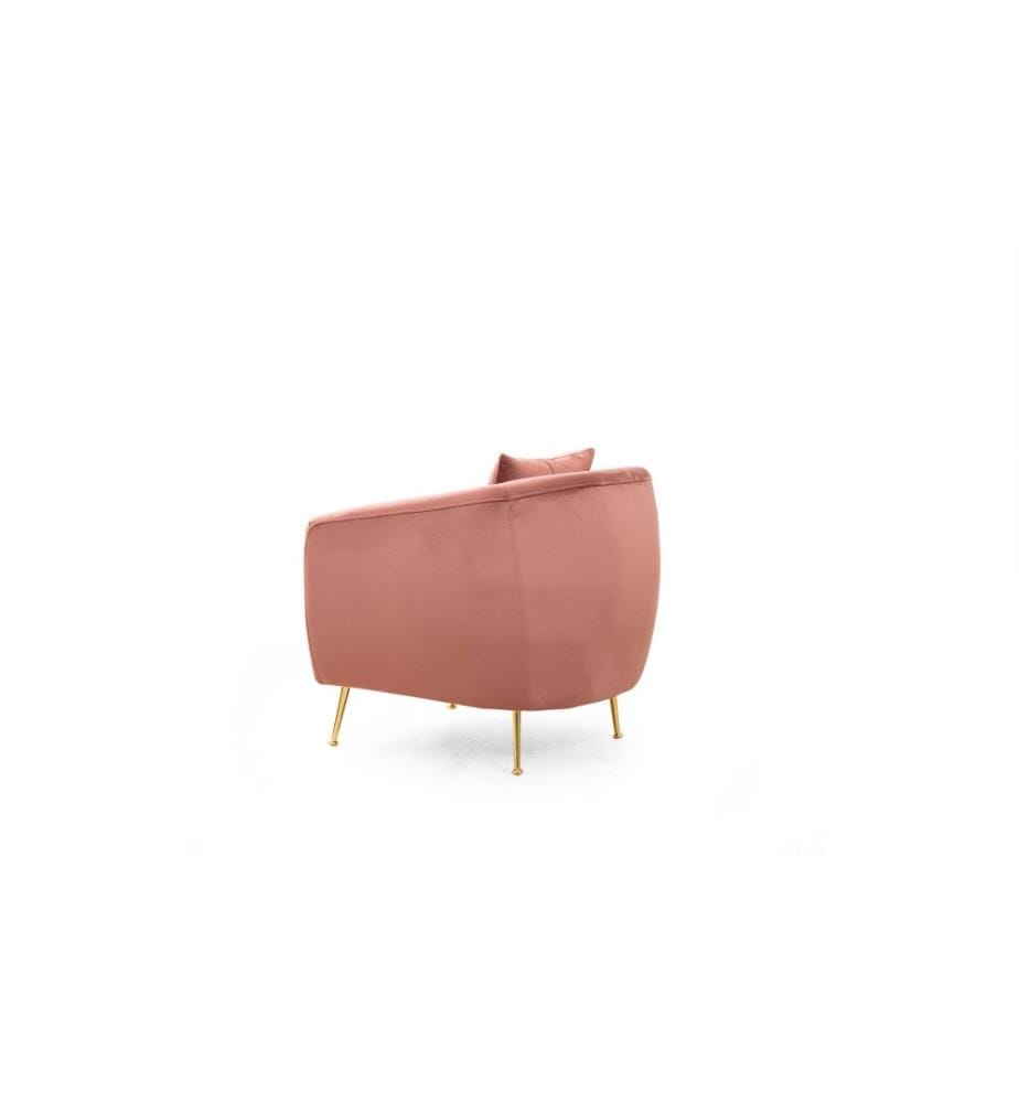 Ohrensessel, Rosa, Gestell aus Buchenholz - Spanplatte, Stoff aus Polyester