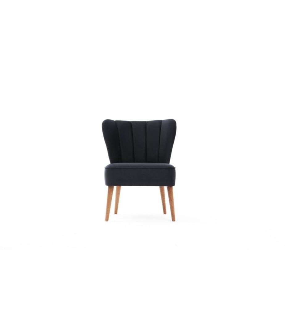 Chaise Wing, Anthracite, châssis en hêtre, tissu en polyuréthane, acrylique et polyester