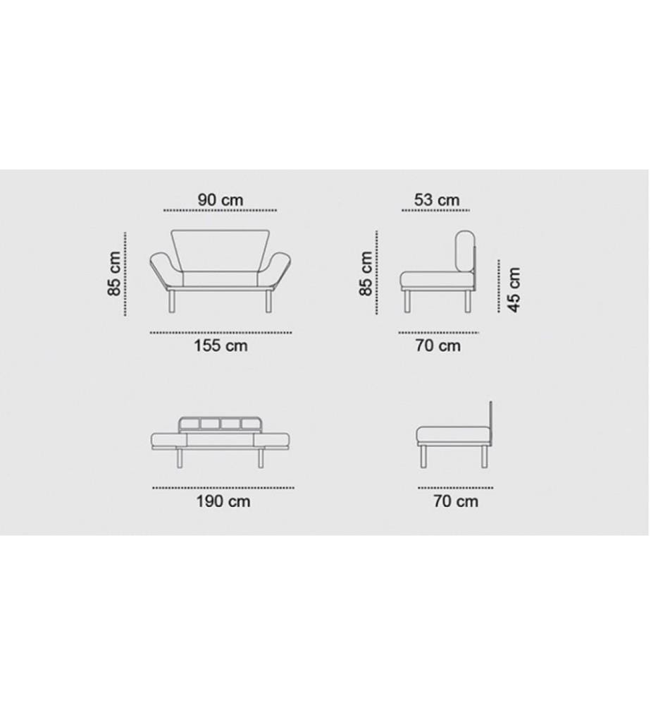 2-Sitz-Sofa-Bett, Grau, Metallgestell, Mikrofaser-Stoffbezug