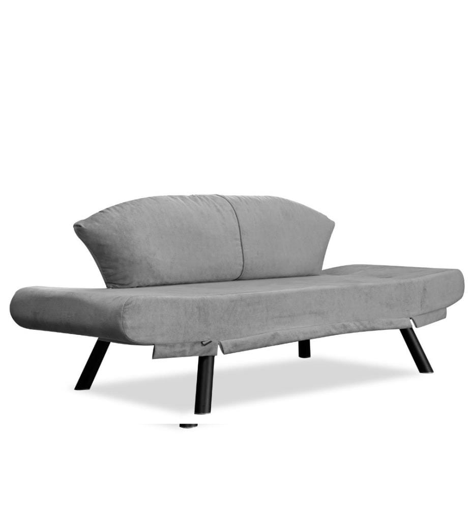 2-Seat Sofa-Bed, Grey, Metal Frame, Easy Clean Replacable Fabric Fabric