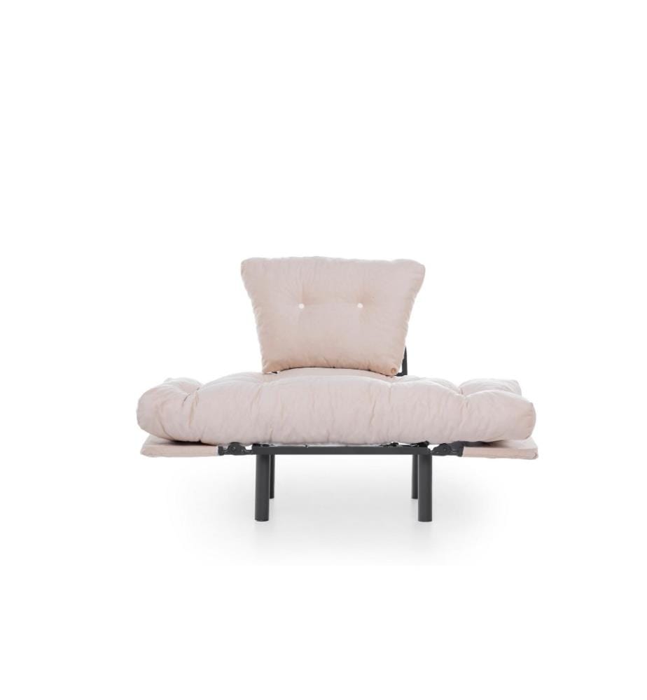 Wing Chair, crème, structure métallique, tissu polyester