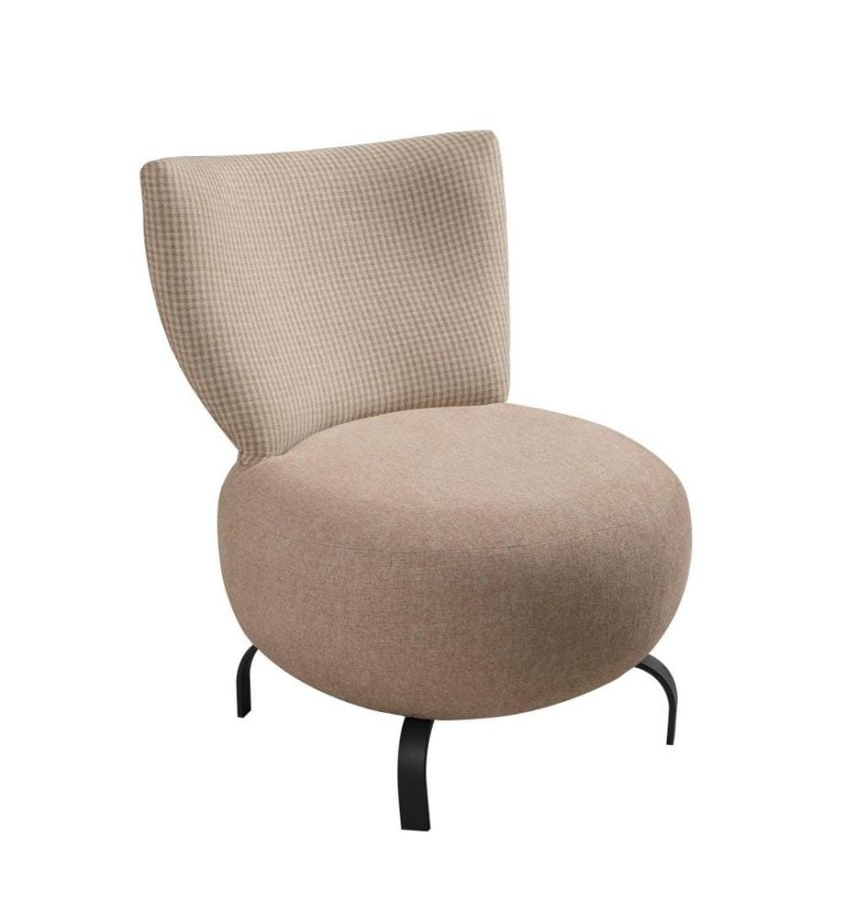 Ohrensessel, Creme, Gestell aus Hainbuchenholz, Chenille-Stoff