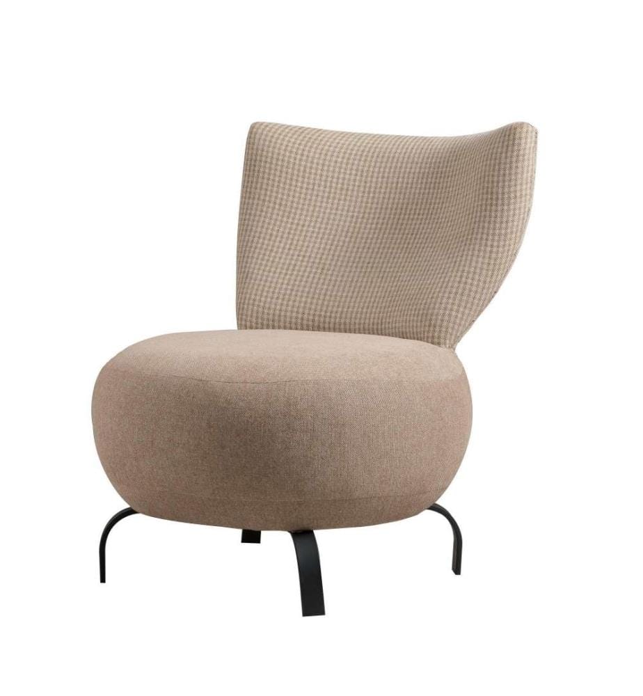 Ohrensessel, Creme, Gestell aus Hainbuchenholz, Chenille-Stoff