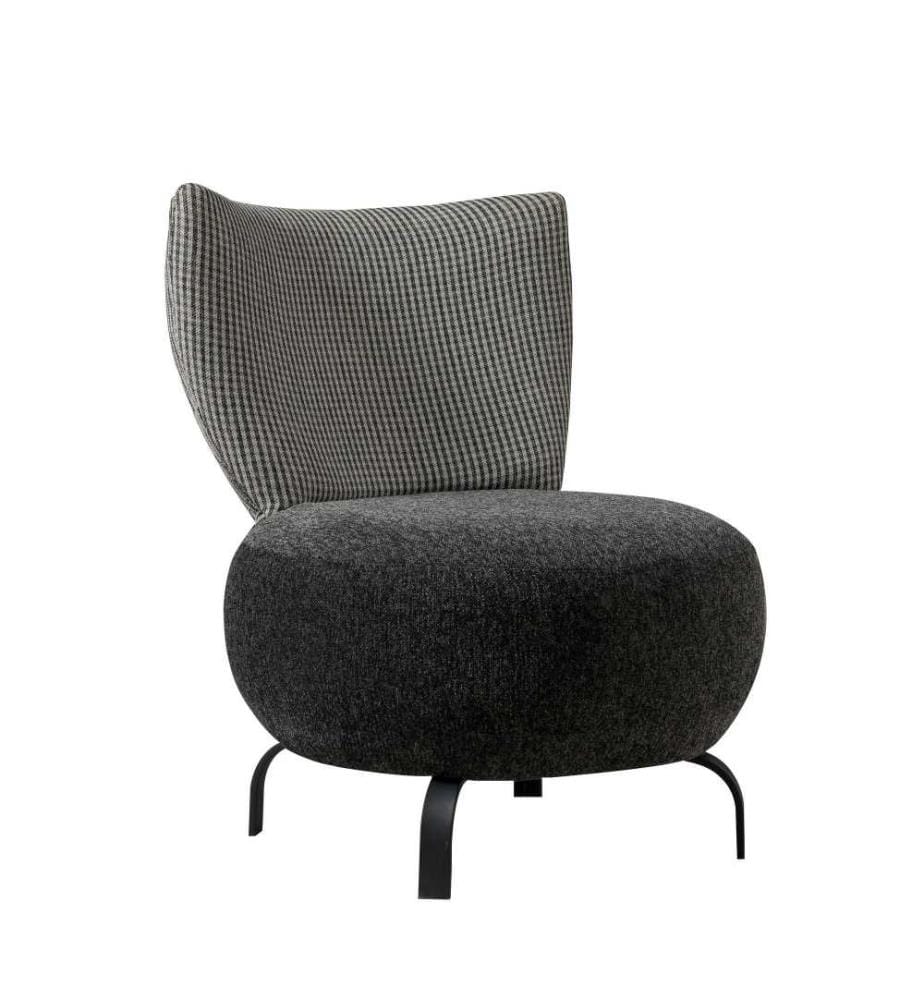 Ohrensessel, Anthrazit, Gestell Hainbuchenholz, Chenille-Stoff