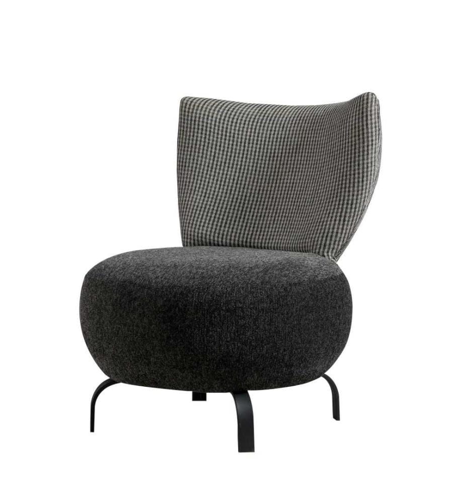 Ohrensessel, Anthrazit, Gestell Hainbuchenholz, Chenille-Stoff