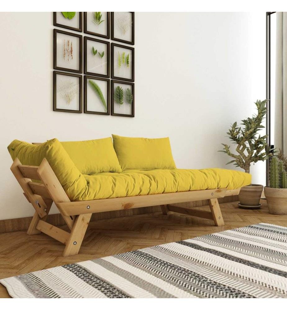 Gartensofa, 2-Sitzer, 100 % Kiefernholz, Natur, Gelb