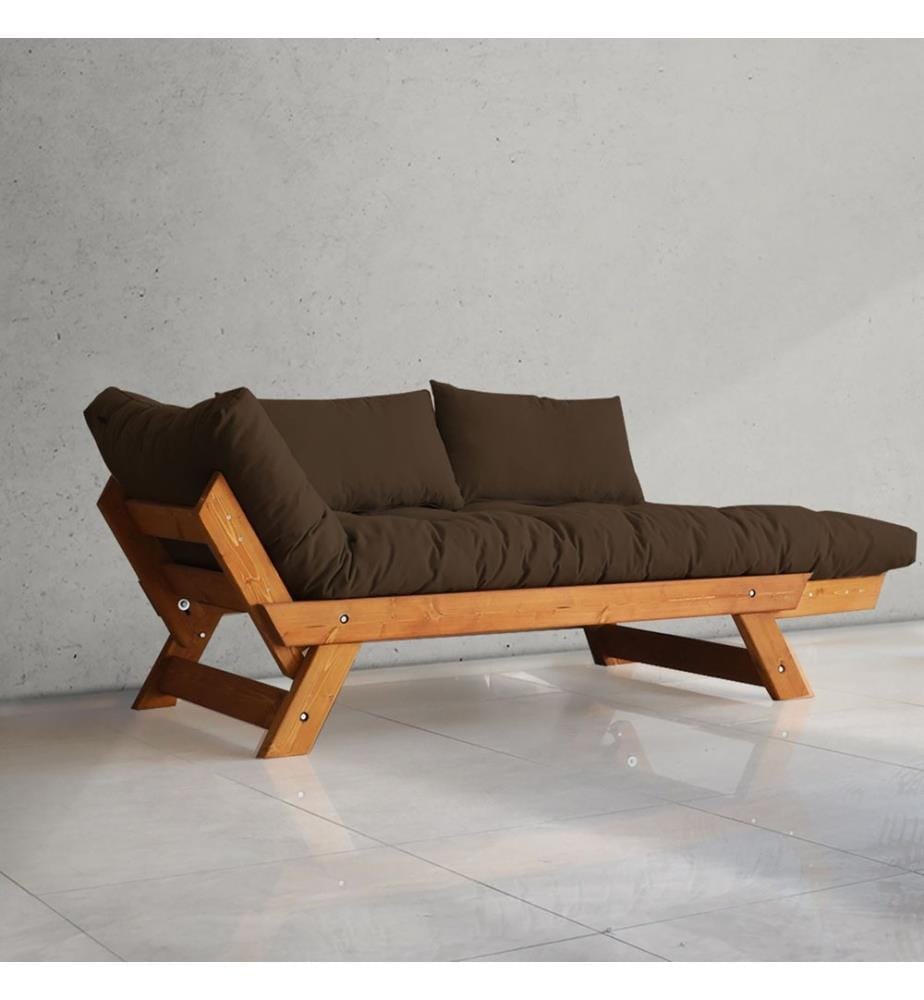 Gartensofa, 2-Sitzer, 100 % Kiefernholz, Teak, Braun