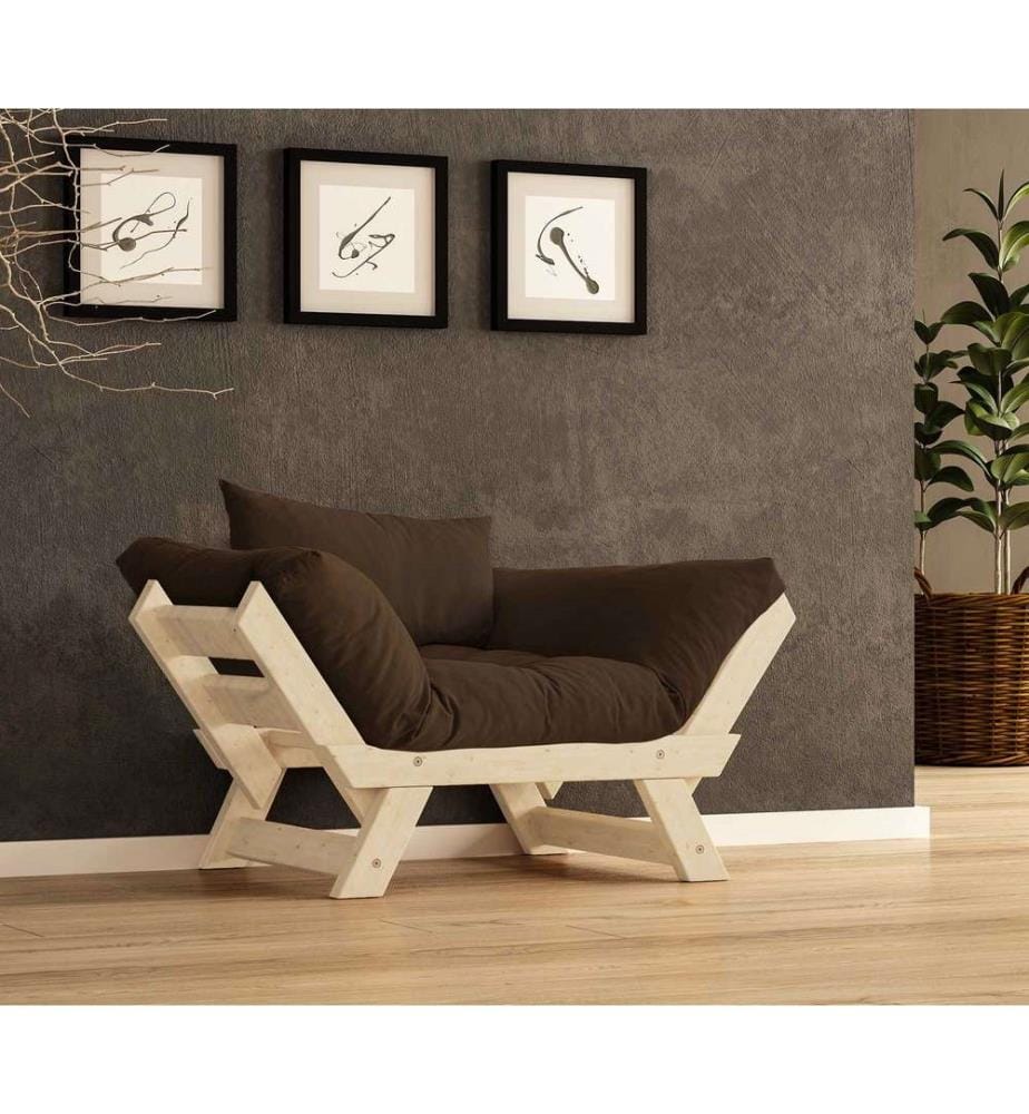 Gartensofa (1-Sitzer), 100 % Kiefernholz, Natur, Braun