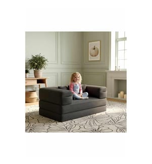 Kinder-Schlafsofa, Dunkelgrau, Material: Polyester/Leinen