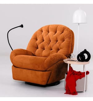 Relaxsessel, Fliesenrot, Gestell: 70 % Hornholz / 30 % melaminbeschichtete Spanplatte