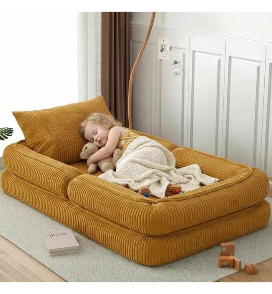 Couette de chevet, moutarde, tissu : polyester/lin