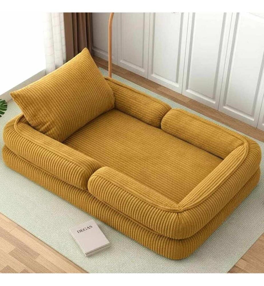 Couette de chevet, moutarde, tissu : polyester/lin