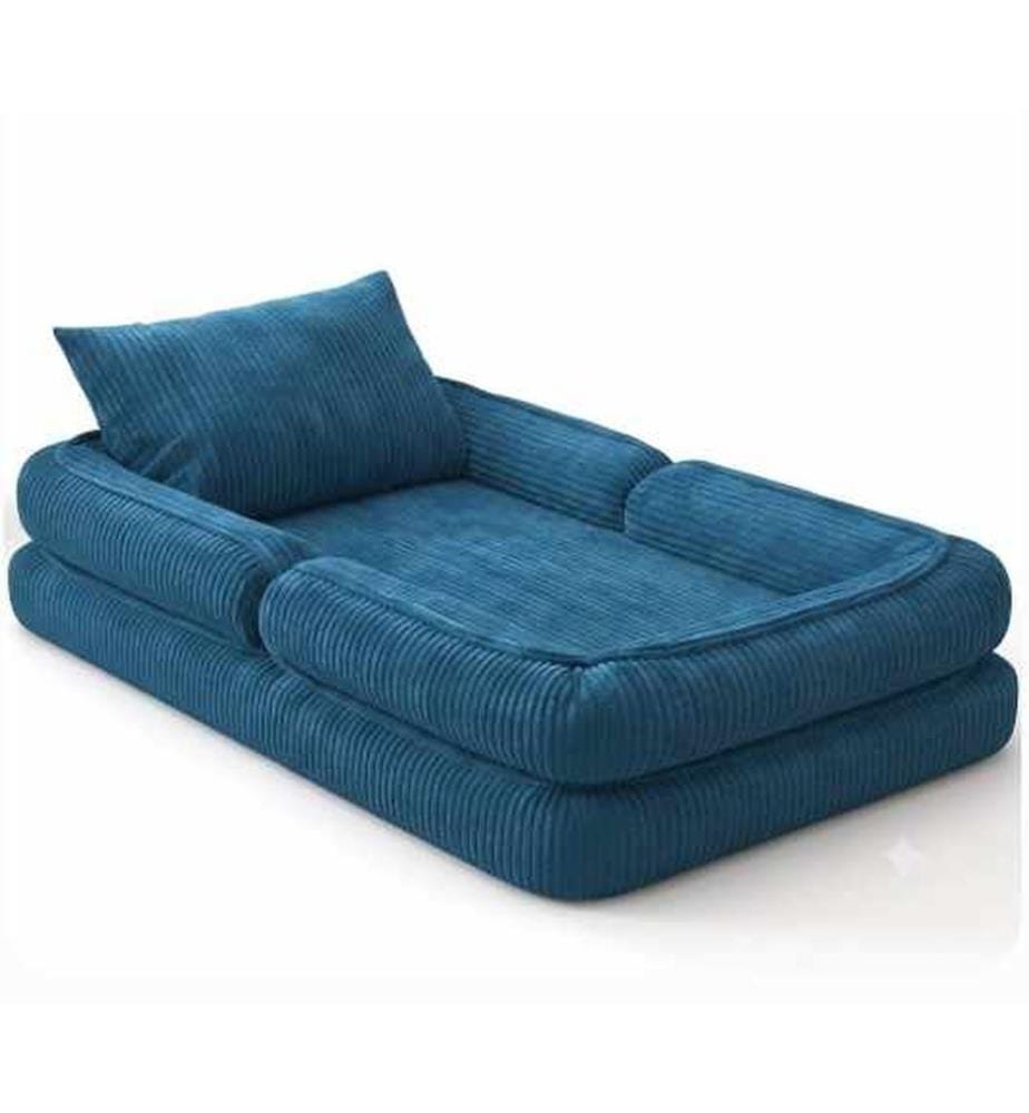 Beistellbett, Blau, Material: Polyester/Leinen